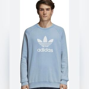 Adidas Men's Light Blue Crewneck Sweater